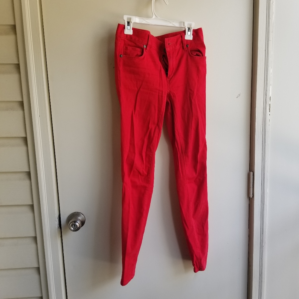 Loft 00/24 bright red skinny pant